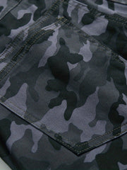 Camouflage Pattern Pocket Jeans Mens Casual Stretch Biker Jeans