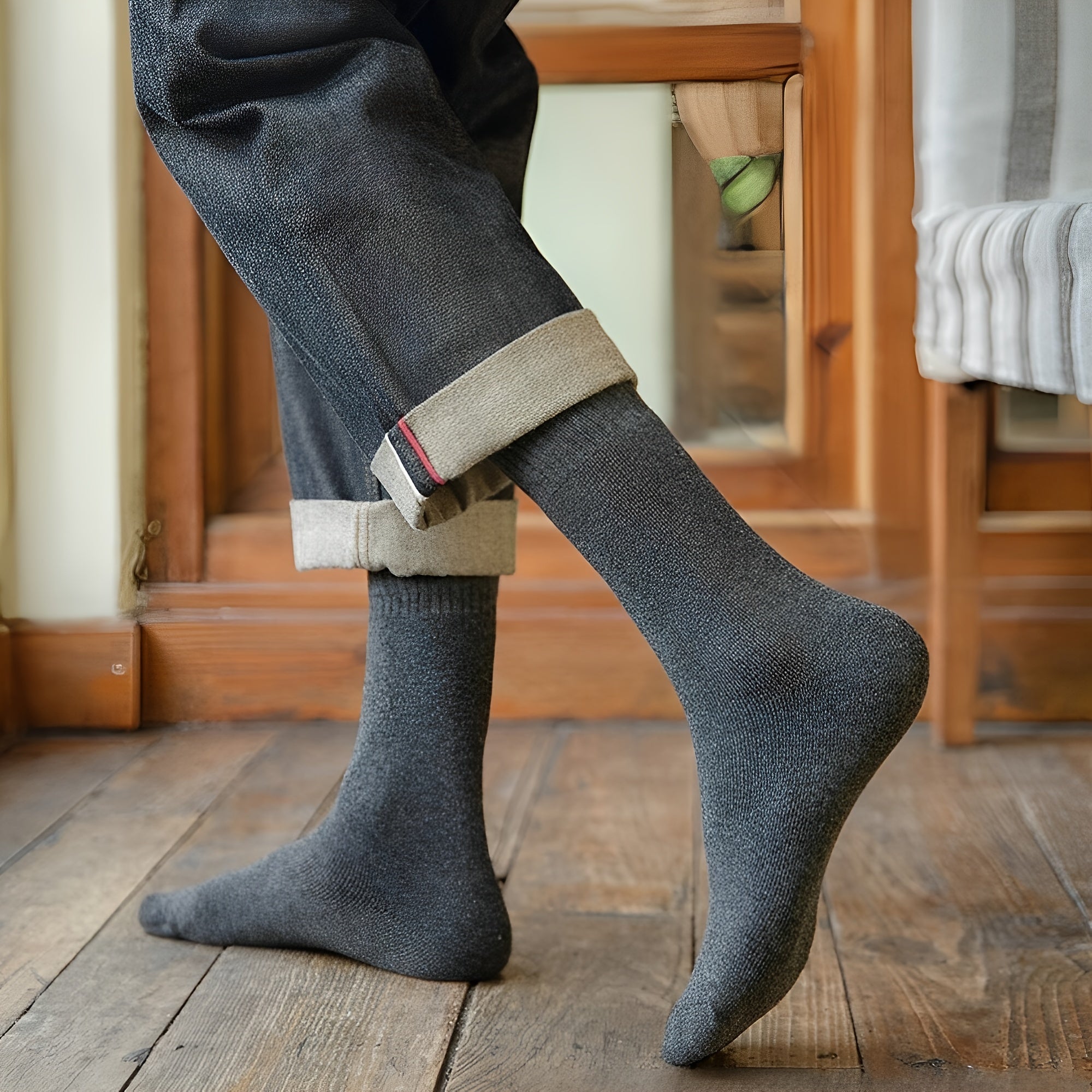 10 Pairs Winter Thermal Warm Socks Mid calf Socks For Men Women