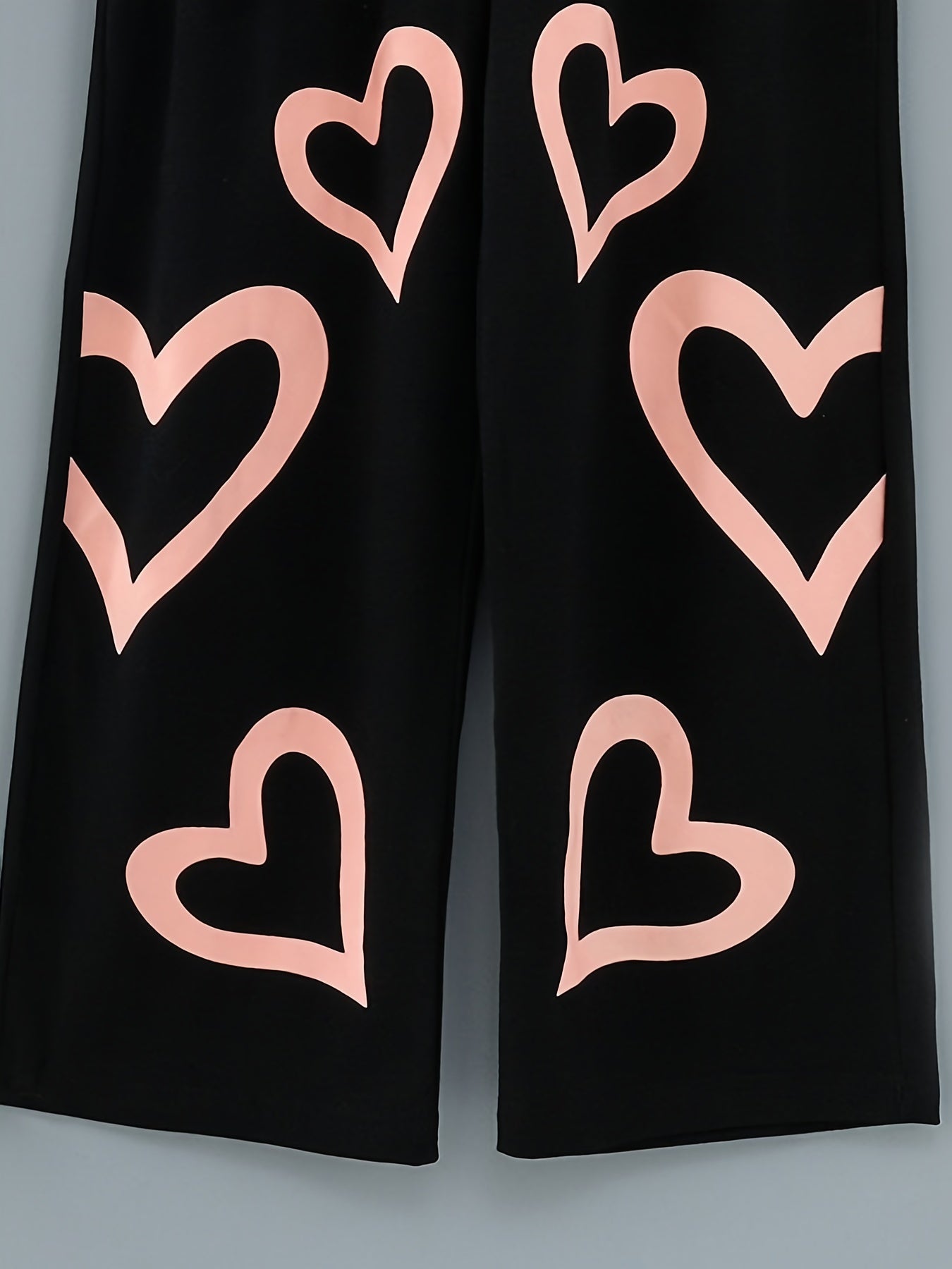 Girls Patchwork Top & Heart Print Pants Set