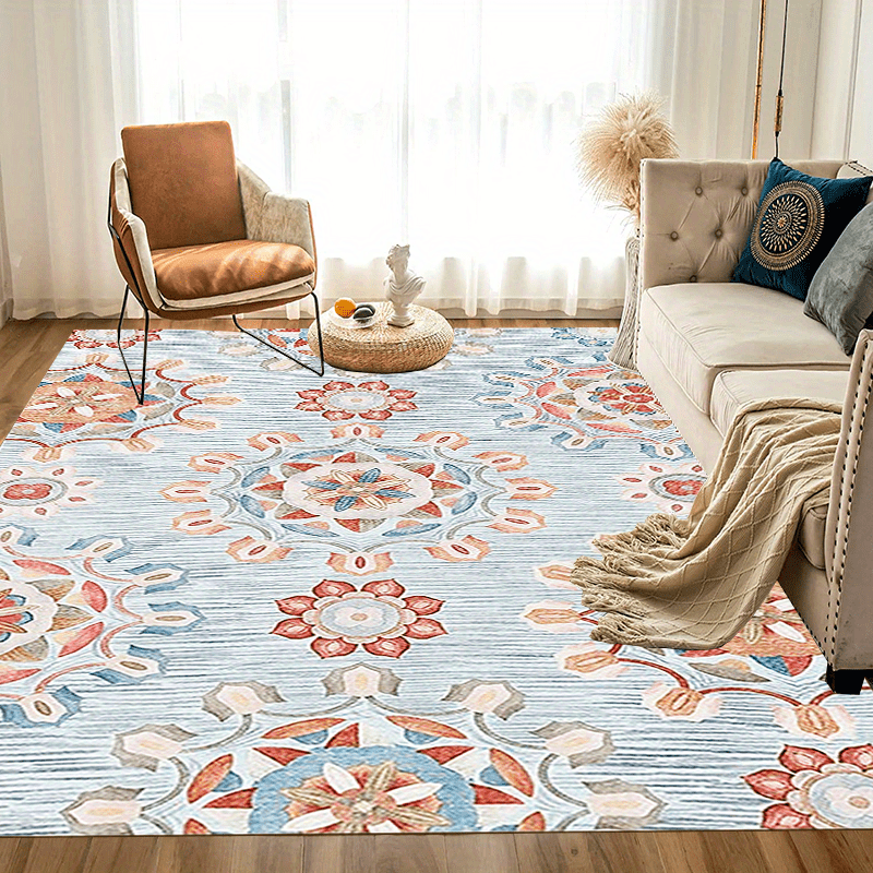 Soft Persian Floral Area Rug Large Stain Resistant Washable Rug