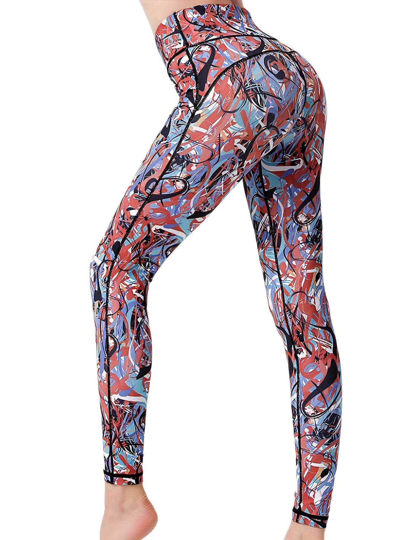 Colorful Graffiti Yoga Pants Tummy Control Butt Lifting Activewear