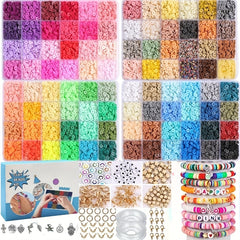 Polymer Clay Beads Charm Bracelet Making Kit - 96 Colors