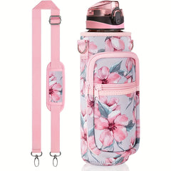 Water Bottle Storage Bag Cup Sleeve with Adjustable Strap