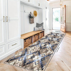 Modern Abstract Non Slip 2'X10' Indoor Outdoor Runner Rug