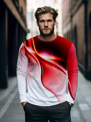 Red Light 3D Print Men's Long Sleeve Novelty T-Shirt for Autumn