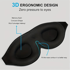 3D Contoured Eye Mask Soft Breathable Blackout for Travel Yoga Meditation