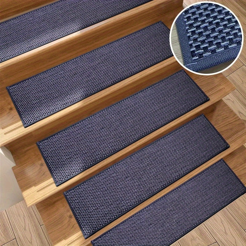 15pcs Natural Linen Soft Stair Treads Non Slip Carpet Safety Rug Indoor Runner