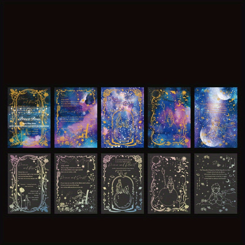 15pcs Paper Moon And Stars Decor DIY Art Supplies
