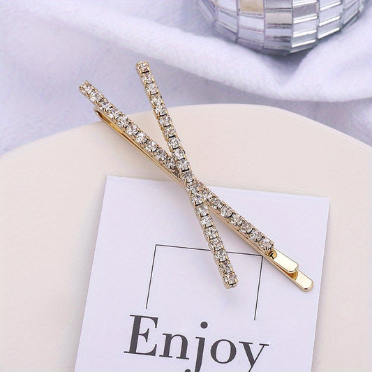 Cross Rhinestone Hair Clip Pin Bobby Pin Hair Slides Clip
