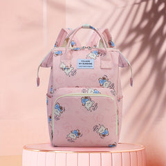 Large Diaper Backpack with Insulated Pocket Pink