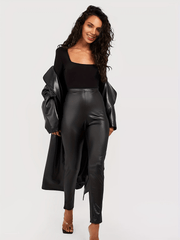 Sexy High Waisted Leggings Faux Leather Skinny Leggings Women's Clothing