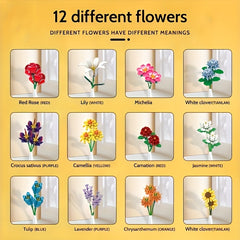 WOMA Bouquet Building Block Set Eternal Roses for Girls 6+ Hand Eye Coordination