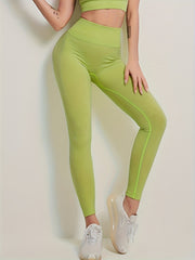 Solid Seamless Butt Lifting Yoga Leggings High Waist Sports Running Pants