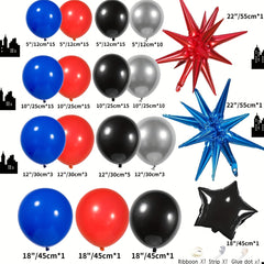 133pcs Red Balloons Garland Arch Kit Spider Theme Birthday Party