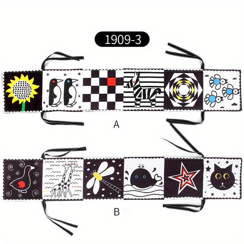 Soft Baby Cloth Book & Cards Set, High Contrast Educational Toy for Boys Girls
