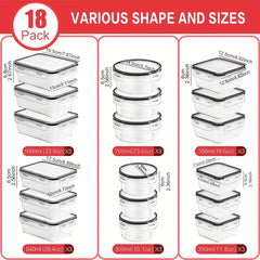 18pc Transparent Refrigerator Storage Boxes with Lids Keep Produce Fresh