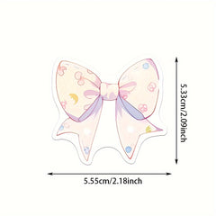 50pcs Cartoon Bow Decorative Stickers Waterproof DIY
