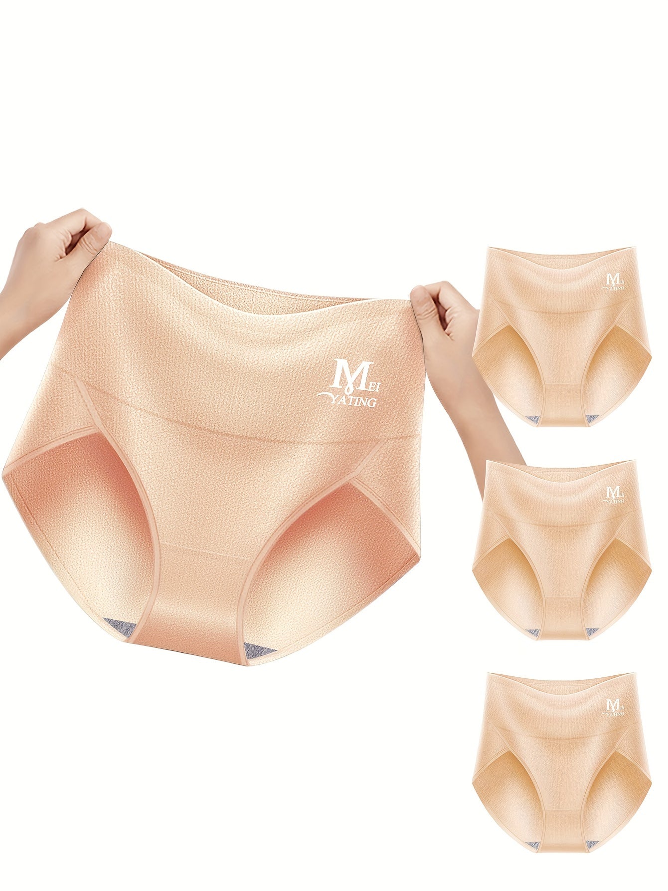 3pcs Letter Print Briefs Stretchy Intimates Panties Women's Lingerie