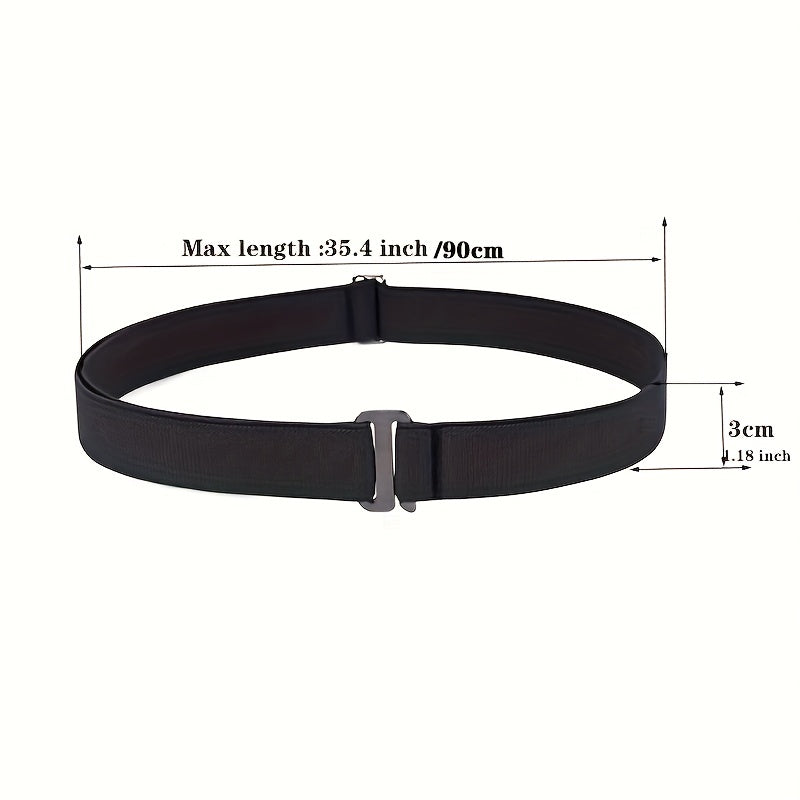 Invisible Elastic Belt Solid Casual Jeans Pants Belt Flat Buckle
