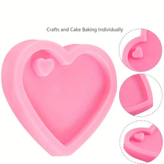 Heart Shaped Resin Casting Mold Silicone Keychain Pendant Mold