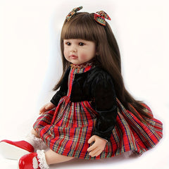24" Soft Silicone Vinyl Reborn Baby Dolls Realistic Newborn Girl Toy