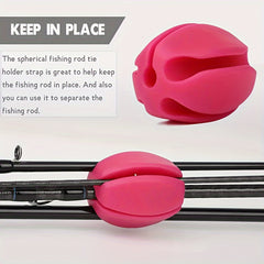 2pcs Fishing Rod Fixers Spherical Rod Holder Straps Outdoor Fishing Accessories