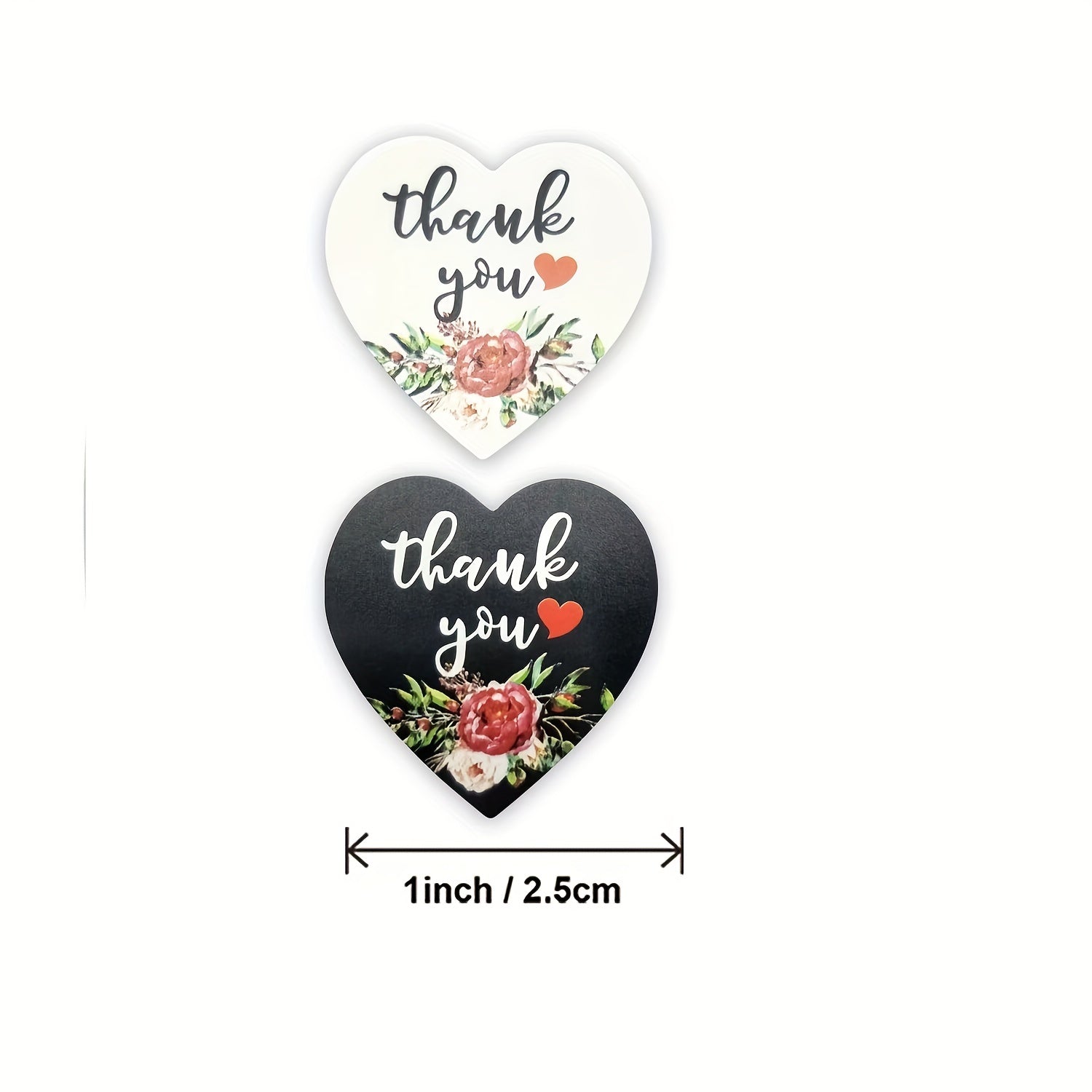 Heart Shaped Thank You Stickers Roll - 500pcs