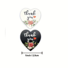Heart Shaped Thank You Stickers Roll - 500pcs