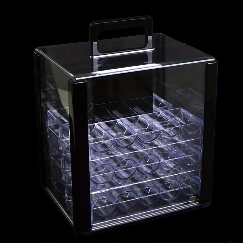 10pcs Acrylic Poker Chip Tray Holds 100 Chips Clear Box Chip Holder