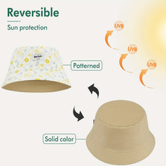Plain Lightweight Reversible Bucket Hats For Stylish Summer Girls Boys