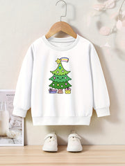 Lovely Cartoon Christmas Tree Sweatshirt Kids Clothes