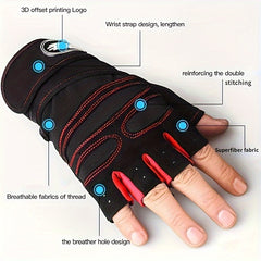 2pcs Half Finger Gym Fitness Gloves Anti Slip Weight Lifting Gloves