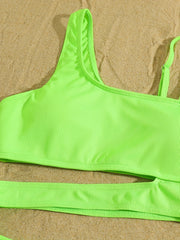 Mom and Daughter Asymmetric Swimsuit Set for Summer Fun