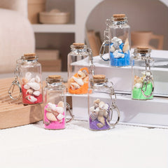 Colorful Sand Glass Wish Bottle Keychain Bag Charm Pendant