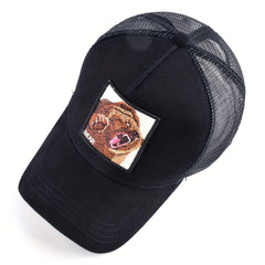 Animal Bear Embroidery Baseball Cap Sunshade Hip hop Cap Breathable Summer Truck