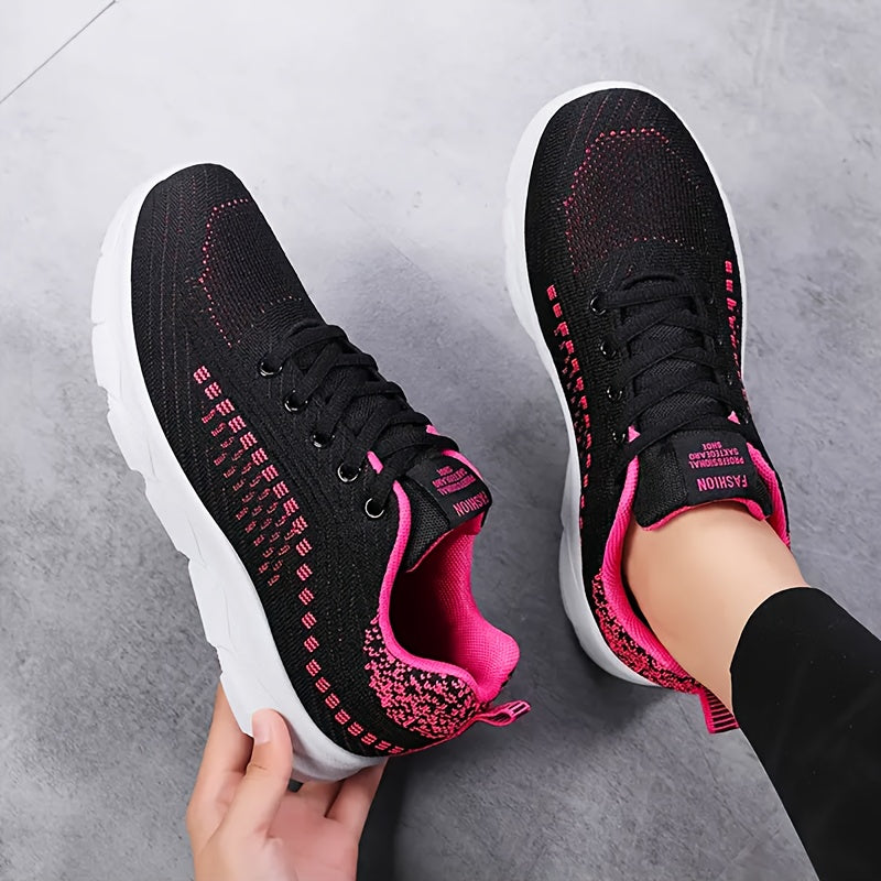 Women's Knit Mesh Sneakers Low Top Sports Shoes