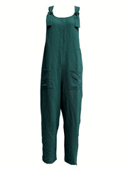 Solid Sleeveless Jumpsuit Casual Overall Jumpsuit