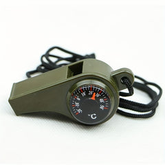 3-in-1 Emergency Whistle with Compass Thermometer