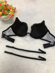 Floral Print Comfy Push Up Bra