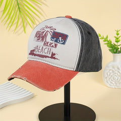 Unisex Adjustable Baseball Cap with Broken Hole for Outdoor Sport