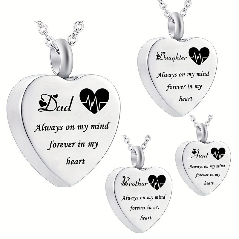 Heart Urn Necklace For Ashes Memorial Pendant