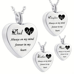 Heart Urn Necklace For Ashes Memorial Pendant