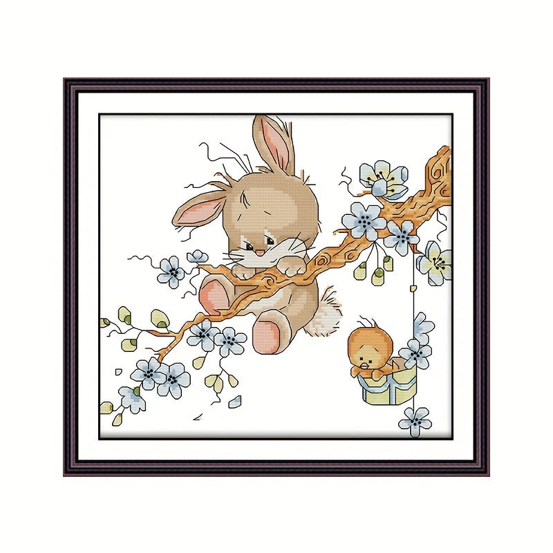 Naughty Rabbit Cross Stitch 14CT Cloth- Living Room & Bedroom Decor Gift