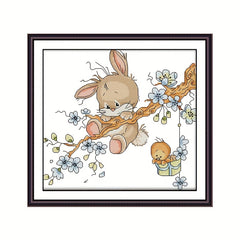 Naughty Rabbit Cross Stitch 14CT Cloth- Living Room & Bedroom Decor Gift