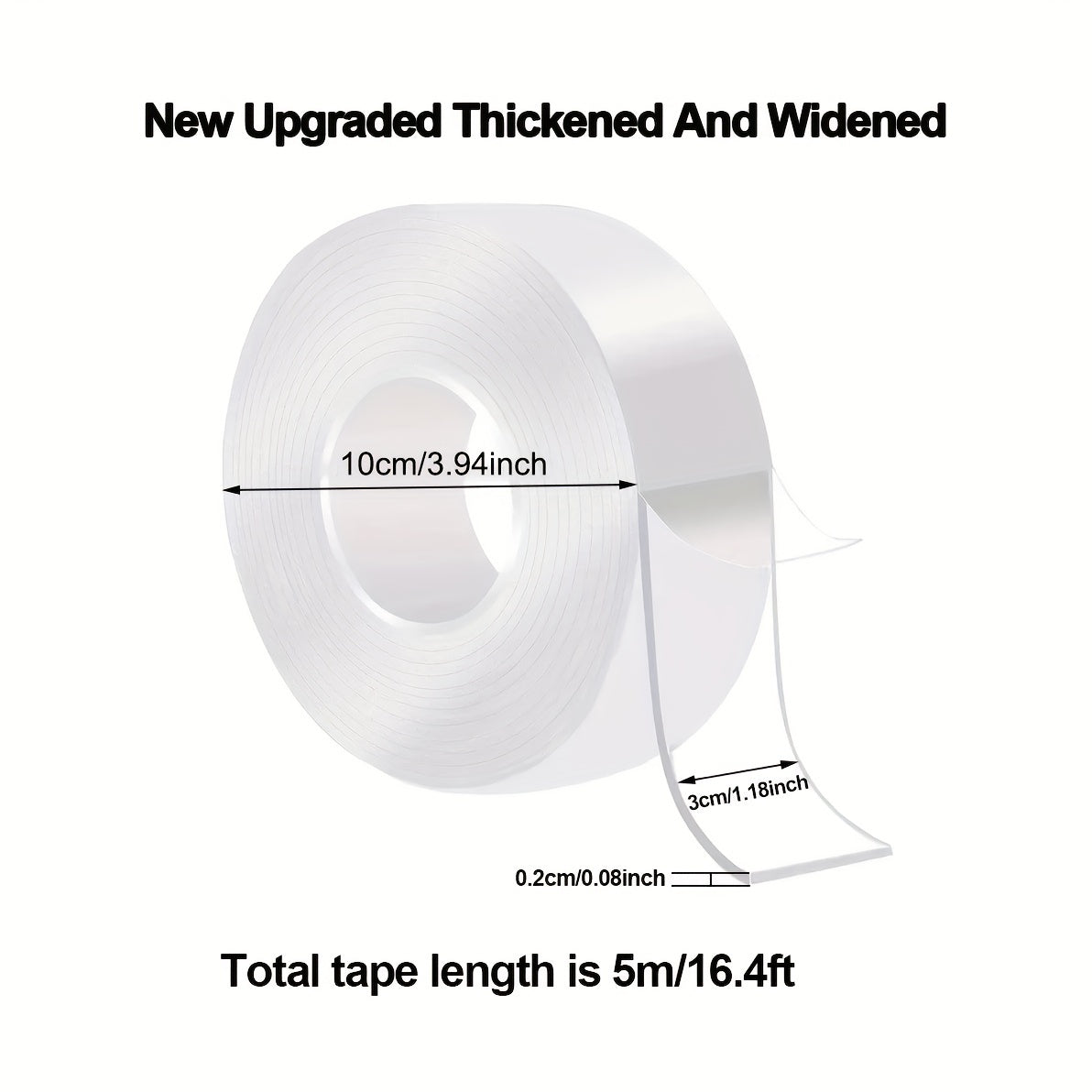 1pc Transparent Nano Tape Thicker Stronger Washable Reusable Double Sided Tape