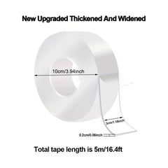 1pc Transparent Nano Tape Thicker Stronger Washable Reusable Double Sided Tape