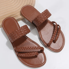 Women's Lightweight Flat Slide Sandals Open Toe Slip On Shoes