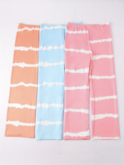 3 Pack Plus Size Tie Dye Striped Sleepwear Pants Set Women's
