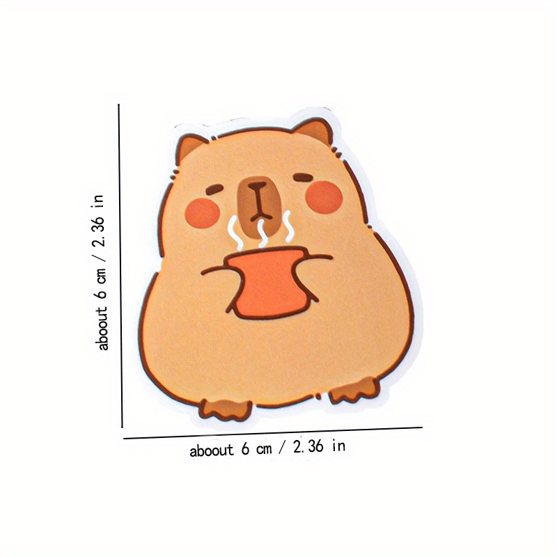 50pcs Capybara Stickers DIY Suitcases Phones Mugs Skateboards Khaki Mixe