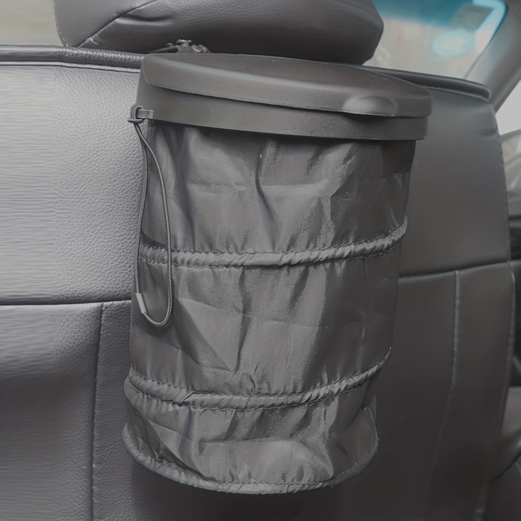 Car Mounted Trash Can Folding Hanging Creative Function With Cover